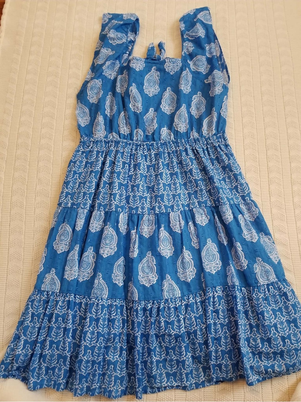 crown & ivy Blue Paisley Tiered Sundress for Kids